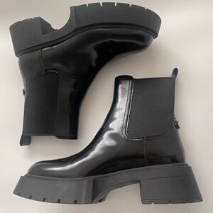 COACH Black Leather Ankle Boots